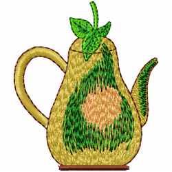 Teapots Embroidery Design 8
